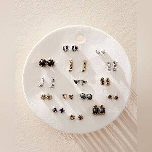 Free People Monogram J Stud Set Silver Gold Tone Earrings Jewelry